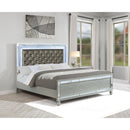  Size_King -- Gunnison 223211KE Wood Eastern King LED Panel Bed - Silver Metallic IMAGE 4