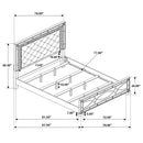  Size_King -- Gunnison 223211KE Wood Eastern King LED Panel Bed - Silver Metallic IMAGE 5