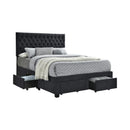  Size_Full --  Soledad 305877F Upholstered Full Storage Panel Bed - Grey IMAGE 1