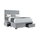 Size_Queen -- Soledad 305878Q Upholstered Queen Storage Panel Bed - Light Grey IMAGE 1