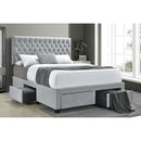  Size_Queen -- Soledad 305878Q Upholstered Queen Storage Panel Bed - Light Grey IMAGE 2