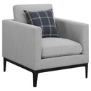  Coaster Furniture Apperson 508683 Upholstered Track Arm Accent Chair - Light Grey IMAGE 2