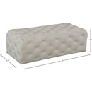  Manufacturer Color_Cream -- Casey Cream Velvet Upholstered Bench IMAGE 3