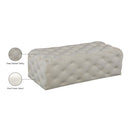  Manufacturer Color_Cream -- Casey Cream Velvet Upholstered Bench IMAGE 4