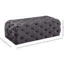  Manufacturer Color_Grey -- Casey Grey Velvet Upholstered Bench IMAGE 3