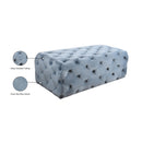  Manufacturer Color_Sky Blue -- Casey Sky Blue Velvet Upholstered Bench IMAGE 4