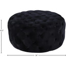  Manufacturer Color_Black -- Meridian Addison Fabric Ottoman IMAGE 3