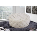  Manufacturer Color_Cream -- Addison Cream Velvet Upholstered Ottoman IMAGE 2