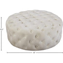  Manufacturer Color_Cream -- Addison Cream Velvet Upholstered Ottoman IMAGE 3