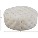 Meridian Addison Cream Velvet Ottoman/Bench IMAGE 3