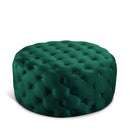  Manufacturer Color_Green -- Addison Green Velvet Upholstered Ottoman IMAGE 1