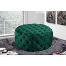  Manufacturer Color_Green -- Addison Green Velvet Upholstered Ottoman IMAGE 2
