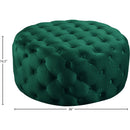 Manufacturer Color_Green -- Addison Green Velvet Upholstered Ottoman IMAGE 3