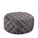  Manufacturer Color_Grey -- Addison Grey Velvet Upholstered Ottoman IMAGE 1