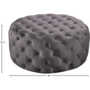  Manufacturer Color_Grey -- Addison Grey Velvet Upholstered Ottoman IMAGE 3