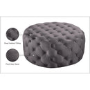  Manufacturer Color_Grey -- Addison Grey Velvet Upholstered Ottoman IMAGE 4