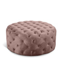  Manufacturer Color_Pink -- Addison Pink Velvet Upholstered Ottoman IMAGE 1