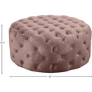  Manufacturer Color_Pink -- Addison Pink Velvet Upholstered Ottoman IMAGE 3