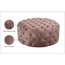  Manufacturer Color_Pink -- Addison Pink Velvet Upholstered Ottoman IMAGE 4