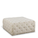  Manufacturer Color_Cream -- Ariel Cream Velvet Upholstered Ottoman IMAGE 1