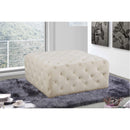  Manufacturer Color_Cream -- Ariel Cream Velvet Upholstered Ottoman IMAGE 2