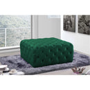  Manufacturer Color_Green -- Ariel Green Velvet Upholstered Ottoman IMAGE 2