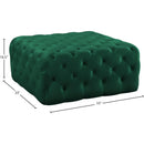  Manufacturer Color_Green -- Ariel Green Velvet Upholstered Ottoman IMAGE 3