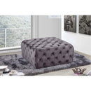  Manufacturer Color_Grey -- Ariel Grey Velvet Upholstered Ottoman IMAGE 2