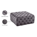  Manufacturer Color_Grey -- Ariel Grey Velvet Upholstered Ottoman IMAGE 4