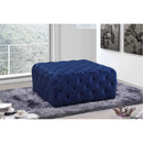  Manufacturer Color_Navy -- Ariel Navy Velvet Upholstered Ottoman IMAGE 2