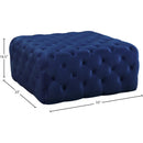  Manufacturer Color_Navy -- Ariel Navy Velvet Upholstered Ottoman IMAGE 3