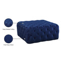  Manufacturer Color_Navy -- Ariel Navy Velvet Upholstered Ottoman IMAGE 4