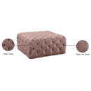  Manufacturer Color_Pink -- Ariel Pink Velvet Upholstered Ottoman IMAGE 4