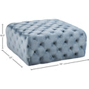  Manufacturer Color_Sky Blue -- Ariel Sky Blue Velvet Upholstered Ottoman IMAGE 3