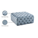  Manufacturer Color_Sky Blue -- Ariel Sky Blue Velvet Upholstered Ottoman IMAGE 4