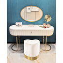  Color_Cream/ Gold -- Meridian Heart Velvet Upholstered Stool IMAGE 2