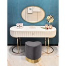  Color_Gold/ Grey -- Heart Grey Velvet Upholstered Stool IMAGE 2