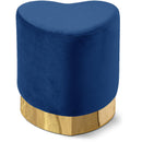  Color_Gold/ Navy -- Heart Navy Velvet Upholstered Stool IMAGE 1