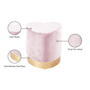  Color_Gold/ Pink -- Heart Pink Velvet Upholstered Stool IMAGE 4