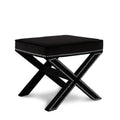  Color_Black -- Meridian Nixon Velvet Upholstered Stool IMAGE 1