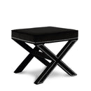  Color_Black -- Meridian Nixon Velvet Upholstered Stool IMAGE 1