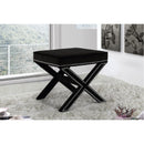  Color_Black -- Meridian Nixon Velvet Upholstered Stool IMAGE 2