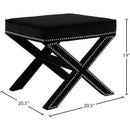  Color_Black -- Meridian Nixon Velvet Upholstered Stool IMAGE 4
