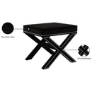  Color_Black -- Meridian Nixon Velvet Upholstered Stool IMAGE 5