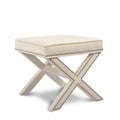 Color_Cream -- Nixon Cream Velvet Upholstered Stool IMAGE 1