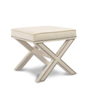  Color_Cream -- Nixon Cream Velvet Upholstered Stool IMAGE 1
