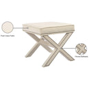  Color_Cream -- Nixon Cream Velvet Upholstered Stool IMAGE 5