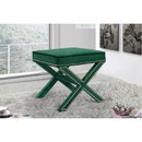  Color_Green -- Nixon Green Velvet Upholstered Stool IMAGE 2