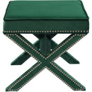  Color_Green -- Nixon Green Velvet Upholstered Stool IMAGE 3