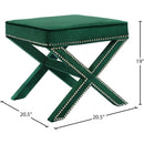  Color_Green -- Nixon Green Velvet Upholstered Stool IMAGE 4